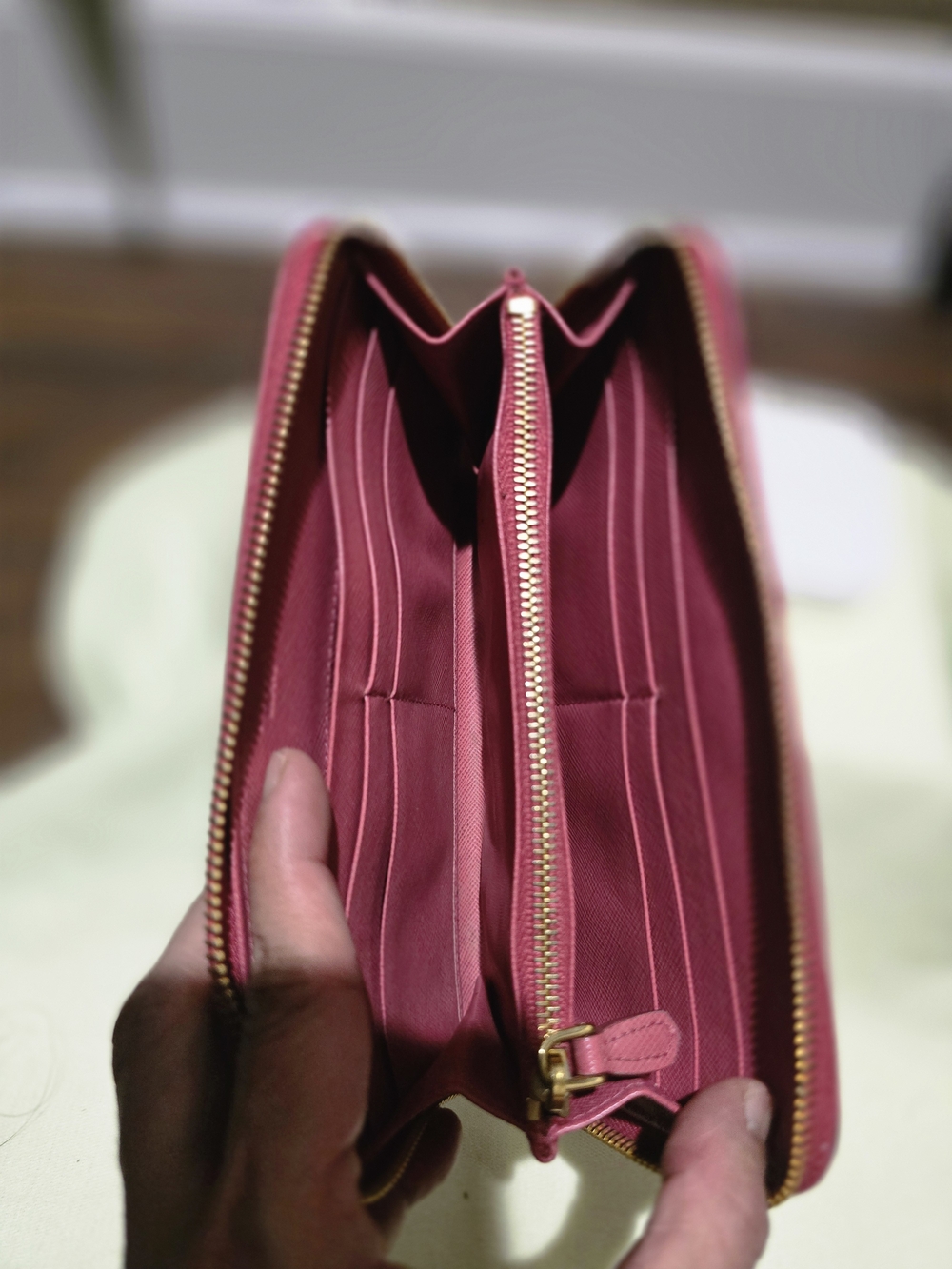 Prada Pink Saffiano Zip-Around Wallet - Picture 8 of 12